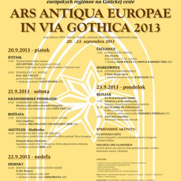 Pozvánka na festival Ars Antiqua Europae in Via Gothica