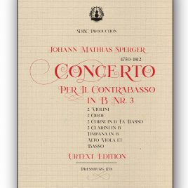 J. M .Sperger concerto per il Contrabasso in F, Nr.3 – URTEXT edition
