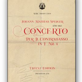 J. M .Sperger concerto per il Contrabasso in B, Nr.4 – URTEXT edition